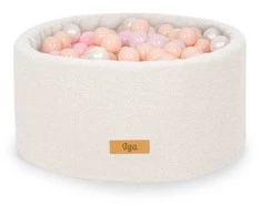 FLUMI personalizuotas kamuoliukų baseinas + 200 kamuoliukų TEDDY, Light rusvai gelsvas