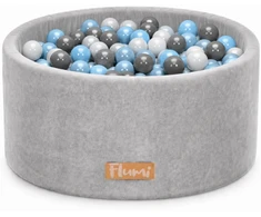 FLUMI personalizuotas kamuoliukų baseinas + 200 kamuoliukų, Light Pilkas