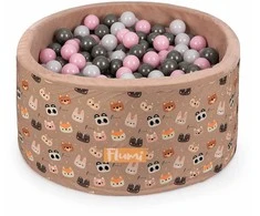 FLUMI personalizuotas kamuoliukų baseinas + 200 kamuoliukų, Bear rusvai gelsvas