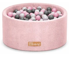 FLUMI personalizuotas kamuoliukų baseinas + 200 kamuoliukų, Powder Rožinė