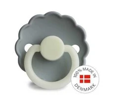 FRIGG 0-6 mėn. silikoninis čiulptukas NIGHT DAISY, French Gray