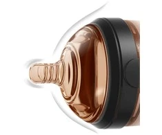 HEORSHE 160 ml silikoninis buteliukas kūdikiui Ultra Wide Neck, juodas
