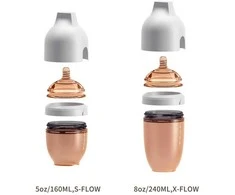 HEORSHE 160 ml silikoninis buteliukas kūdikiui Ultra Wide Neck, pilkas