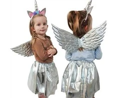 Ikonka KIK karnavalinis kostiumas VIENARAGIS, sidabrinis