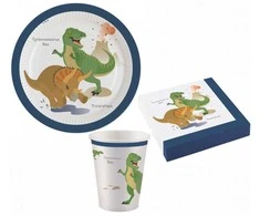 JAVOLI šventinės atributikos rinkinys DINOZAURAI, 36 vienetai