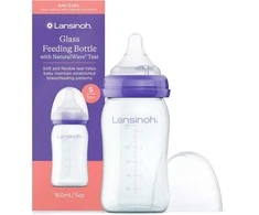 LANSINOH 160 ml stiklinis maitinimo buteliukas