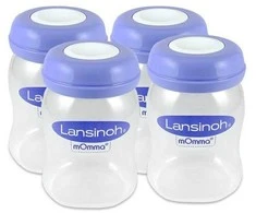 LANSINOH plastikiniai buteliukai pienui laikyti, 4 vnt.