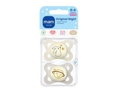 MAM 0-6 mėn. čiulptukai ORIGINAL NIGHT neutral, 2 vnt.