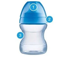 MAM 190 ml LEARN TO DRINK gertuvė su rankenėlėmis + čiulptukas Rožinis