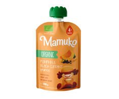 Moliūgų ir juodųjų serbentų tyrelė Mamuko BIO, 100 g