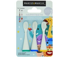 MARCUS&amp;MARCUS keičiamos dantų šepetėlio galvutės, mėlyna, žalia, geltona, 3 vnt.