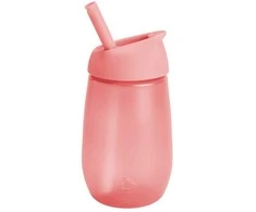 MUNCHKIN gertuvė su šiaudeliu SIMPLE CLEAN, rožinė, 296 ml