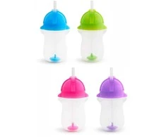 MUNCHKIN gertuvė su šiaudeliu WEIGHTED FLEXI-STRAW, 296 ml, 12+ mėn.