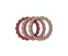 MUSHIE silikoninis kramtukas BRACELET, Rose/Blush/Shifting Sand, 3 vnt.