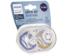 Philips AVENT 0-6 mėn. silikoninis čiulptukas ULTRA AIR B, 2 vnt., SCF080/05