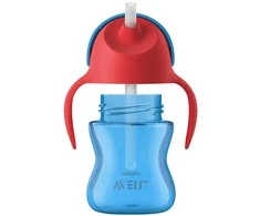Philips AVENT 9+ mėn. puodelis su šiaudeliu 200 ml, mėlynas