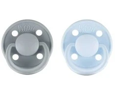 REBAEL 0-6 mėn. lateksiniai čiulptukai Pewter/Tiny Sky, 2 vnt.