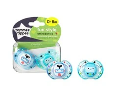 TOMMEE TIPPEE 0-6 mėn. Closer to Nature FUN STYLE čiulptukai, 2 vnt.