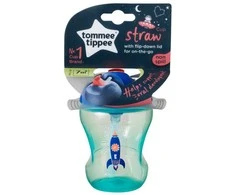 TOMMEE TIPPEE 230 ml 7+ mėn. TRAINING gertuvė su šiaudeliu, pilka