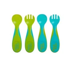 VITAL BABY 6+ mėn. įrankių komplektas NOURISH Chunky Cutlery Set Pop, žalias, 2 vnt.