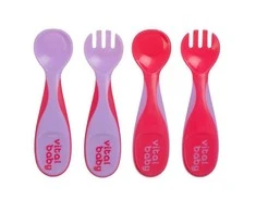 VITAL BABY 6+ mėn. įrankių komplektas NOURISH Chunky Cutlery Set Fizz, rožinis, 2 vnt.
