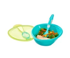 VITAL BABY NOURISH maitinimo rinkinys su dangčiu ir šaukšteliu POP, mėlynas