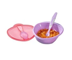 VITAL BABY NOURISH maitinimo rinkinys su dangčiu ir šaukšteliu FIZZ, rožinis