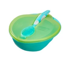 VITAL BABY NOURISH maitinimo rinkinys su dangčiu ir šaukšteliu POP, mėlynas