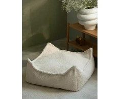 WIGIWAMA kvadratinis pufas CREAM Baltas