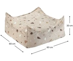 WIGIWAMA kvadratinis pufas TERRAZZO, Sand