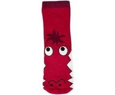 WOWERAT kojinės-tapukai su guminiu padu CROCODILE, raudonos