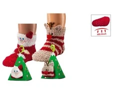 WOWERAT šiltos 3D neslystančios kojinės CHRISTMAS, 1 pora