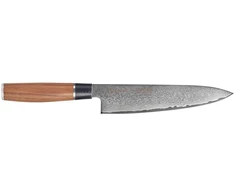 Satake Cutlery Mfg Japoniškas Damasko plieno šefo peilis Satake Saku su riešutmedžio rankena