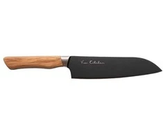 Satake Cutlery Mfg Japoniškas šefo peilis Santoku Satake Olive Juodas