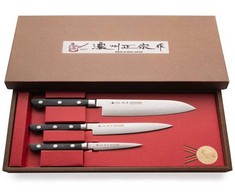 Satake Cutlery Mfg Japoniškų Damasko plieno peilių rinkinys Satake 3vnt