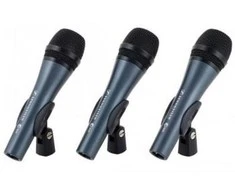 SENNHEISER 3PACK E835, MICROPHONE SET WITH 3X E 835, VOCAL MICROPHONE, DYNAMIC, CARDIOID, INCLUDING MICROPHONE BRACKET AND CASES