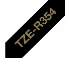 BROTHER TZE-R354 satininė juosta - auksinis tekstas ant juodos juostos, 24 mm