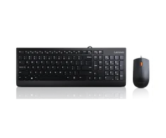 Lenovo | Klaviatūra su USB jungtimi ir pelė | 300 | Klaviatūra ir pelė Combo | English | 1.8 m | Juodas | su laidu Via USB