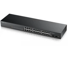 Šakotuvas ZYXEL GS1900-24 V2, 24-PORT GBE L2 SMART SWITCH, RACKMOUNT, FANLESS (5Y WARRANTY)
