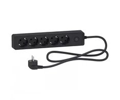SCHNEIDER ELECTRIC UNICA EXTEND - SCHUKO TRAILING LEAD - 5 OUTLETS - ANTHRACITE