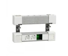 SCHNEIDER ELECTRIC UNICA SYSTEM+ DESK UNIT 4XSCHUKO+USB A/C+RJ45 OPT, Baltas/Pilkas