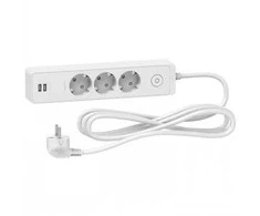 SCHNEIDER ELECTRIC UNICA SYSTEM+ EXTENSION CORD - 3M 3X SUKO + 2X USB - Baltas