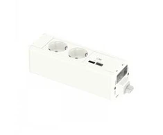 SCHNEIDER ELECTRIC UNICA SYSTEM+ MOD.UNIT 2XSCHUKO+USBA/C Baltas