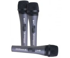 SENNHEISER 3-PACK E835-S, MICROPHONE SET WITH 3X E 835 S, VOCAL MICROPHONE, DYNAMIC, CARDIOID, I/O SWITCH, INCLUDING MICROPHONE BRACKET AND CASES
