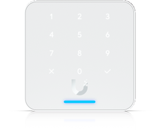 UBIQUITI READER FLEX Baltas. TREČIOS KARTOS NFC KORTELIŲ SKAITYTUVAS SU KLAVIATŪRA IR „APPLE TOUCH PASS“ PALAIKYMU.