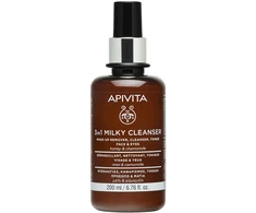 Apivita 3 IN 1 CLEANSING MILK for face and eyes - Facial cleanser and makeup remover 200 ml