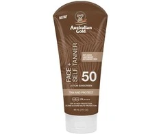 „Australian Gold Face+“ savaiminio įdegio losjonas nuo saulės su SPF50, 88 ml