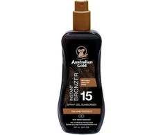 Australian Gold Spray Gel Sunscreen SPF15 Apsauginis purškiamas pienelis nuo saulės su bronzantais, 237 ml