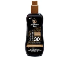 Australian Gold Purškiklis Gel Sunscreen SPF30 Apsauginis purškiamas pienelis nuo saulės su bronzantais, 100 ml