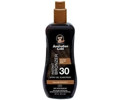 Australian Gold Spray Gel Sunscreen SPF30 Apsauginis purškiamas pienelis nuo saulės su bronzantais, 237 ml